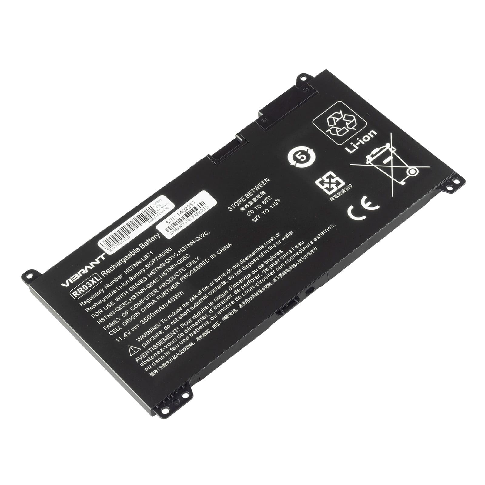 BATHP1050A1 ComputechSolutions HP RR03XL replacement battery for ProBook 430 G4, 440 G4 and 450 G4/G5 laptops - front view