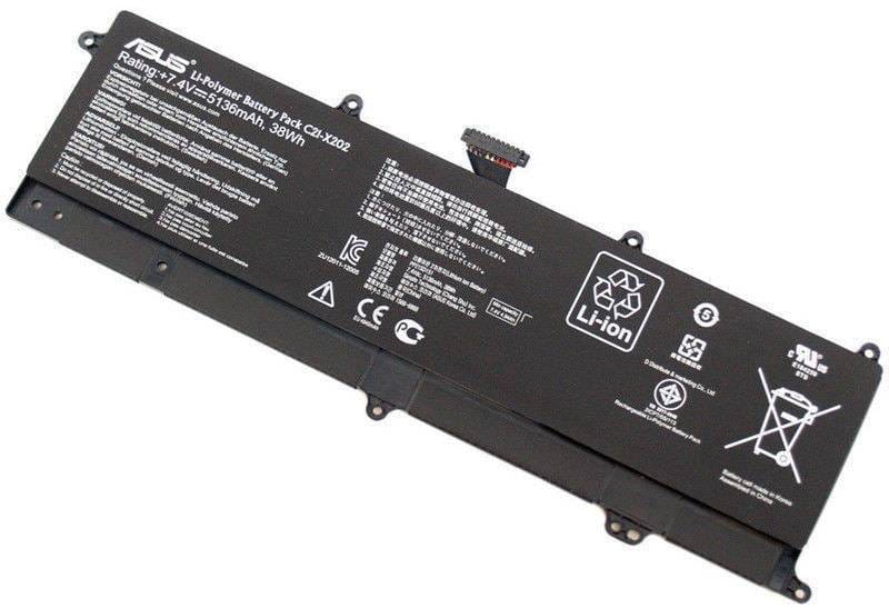 BATASX202EOEMFjpg ComputechSolutions Asus C21-X202 laptop battery for VivoBook S200E X202E X201E – front view