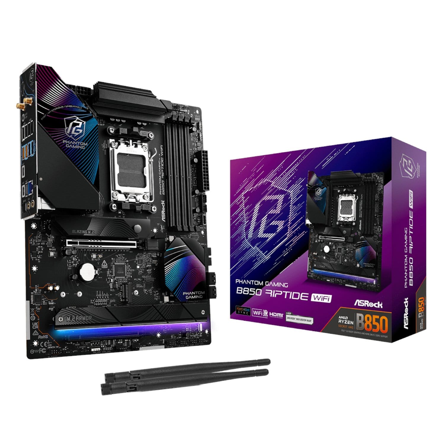B850RIPTIDEWIFIASROCKB850RIPTIDEWIFIAM5ATX4XDDR5wr01jpg ComputechSolutions