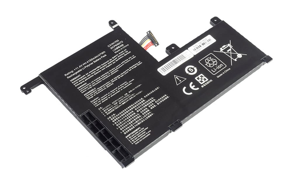 BATAS12401AF ComputechSolutions C31N1703 Asus battery label showing model number and specifications, 11.4V 47Wh 3-Cell Li-Poly