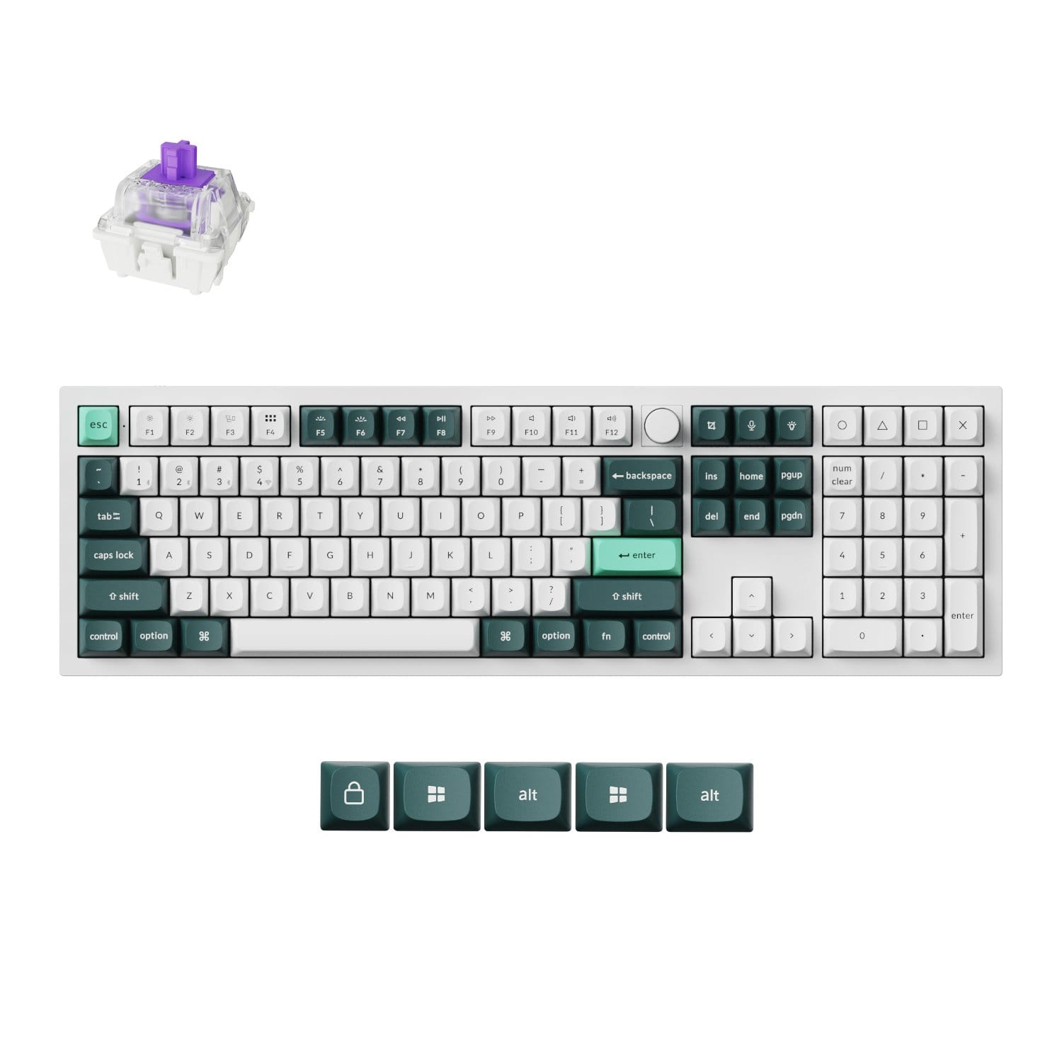 Q6H-P1_Keychron-Q6-HE-QMK-Full-size-Wireless-Custom-Mechanical-Keyboard-Nebula-Switch--Shell-White_wr_01ajpg - Computech-Solutions