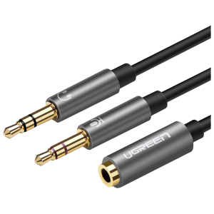 AV140-20899_UGreen-UV140-AUX-35mm-Audio-Splitter-Cable-Black-Grey_wr_01jpg - Computech-Solutions