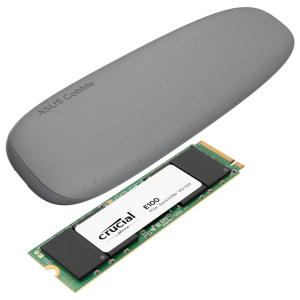 Asus Cobble M.2 SSD Type-C Enclosure and Crucial E100 1TB NVMe Bundle - Grey