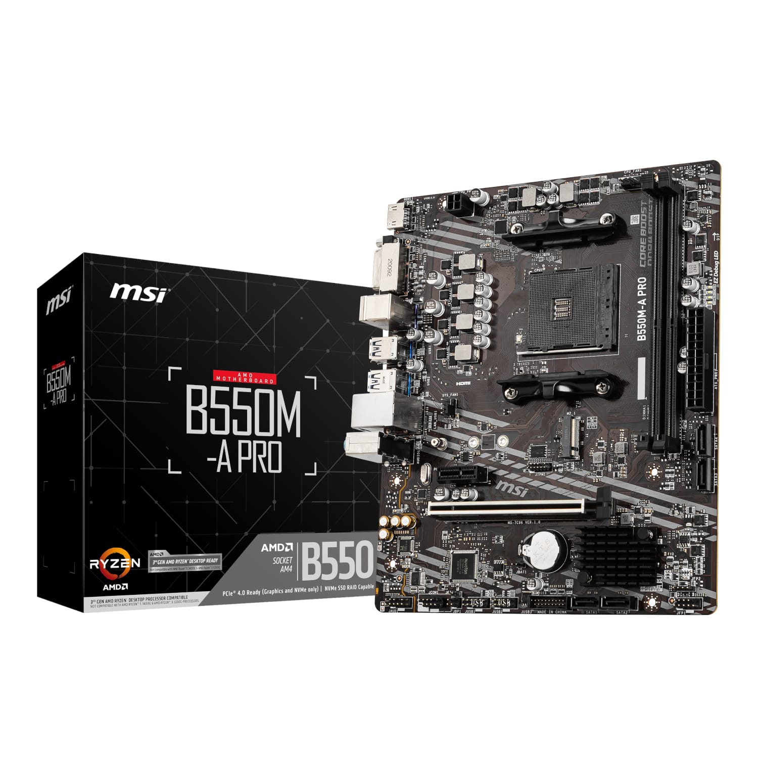 PROB550M-APRO_MSI-B550M-A-Pro-AM4-M-ATX-Motherboard-Black_wr_01ajpg - Computech-Solutions