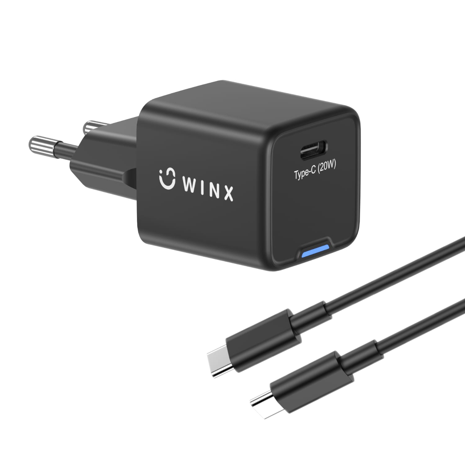 WXWC103WINXPOWEREssentialTypeC20WGaNWallChargerBlackwr01ajpg ComputechSolutions WINX POWER Essential 20W GaN Type-C wall charger