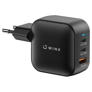 WINX POWER Max 65W GaN wall charger with dual USB-C and USB ports