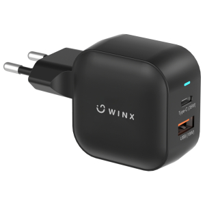 WINX POWER More 35W GaN wall charger with USB-C and USB port