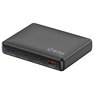 WINX POWER Ultra 140W GaN desktop charger with multiple USB-C ports