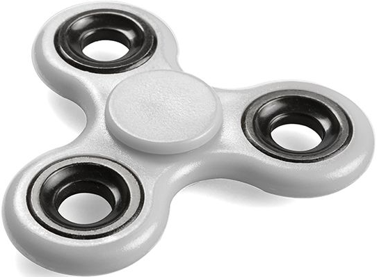 10650 - Computech-Solutions White plastic fidget spinner with three rounded arms and a central bearing.