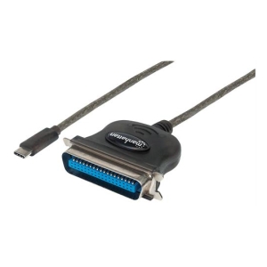 USB micro-B to blue 26-pin D-sub adapter cable with metal shell