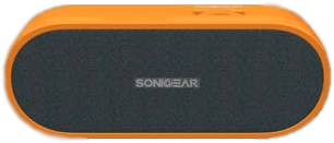2GONOWORANGE - Computech-Solutions Orange portable Bluetooth speaker with a black front grille and the SONIGEAR logo.