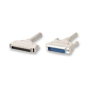 Pair of DB-25 D-sub connectors adapters: one female and one male.