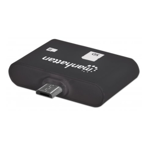 406208 - Computech-Solutions Compact black USB-C adapter/dongle with a male USB-C connector, angled view showing brand marking on top