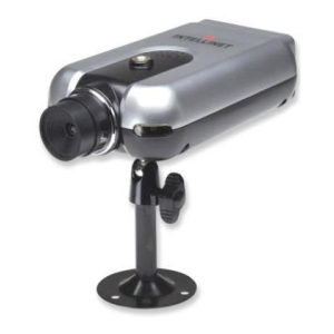 550796 - Computech-Solutions Silver compact action camera mounted on a black adjustable stand with a round base, ready for mounting or filming.