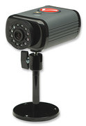 550963 - Computech-Solutions Bullet-style outdoor security camera mounted on a freestanding pedestal base on a pole stand.