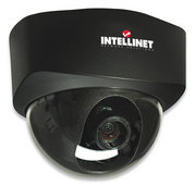 550987 - Computech-Solutions Dome security camera in a black housing with the Intellinet logo visible above it, mounted on a ceiling or wall.