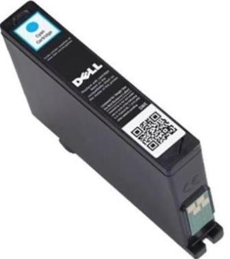 592-11813 - Computech-Solutions Black Dell printer ink cartridge with a label and QR code, shown at an angle.