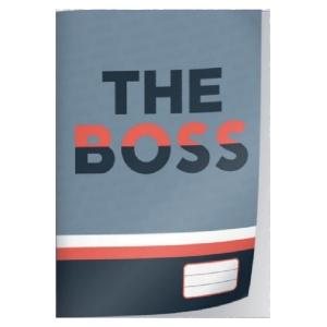 Book cover for 'THE BOSS' with bold black and red lettering on a gray background and a red-and-white stripe at the bottom.