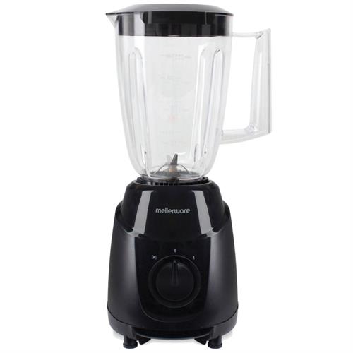 62100BK - Computech-Solutions Mellerware blender with clear glass pitcher and black base, front dial control.