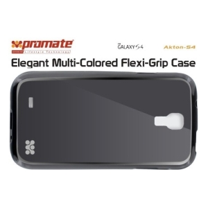Elegant multi-colored Flexi-Grip phone case for Galaxy S4, shown on a black smartphone with textured grip.