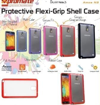 6959144002880 - Computech-Solutions Row of colorful protective Flexi-Grip shell cases for Samsung Galaxy Note 3 shown in multiple colors and finishes.