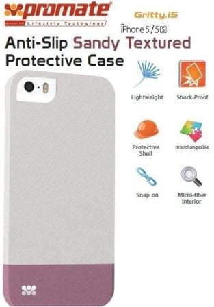 6959144005195 ComputechSolutions Promate anti-slip sandy-textured protective case for iPhone 5/5S, with micro-fiber interior.