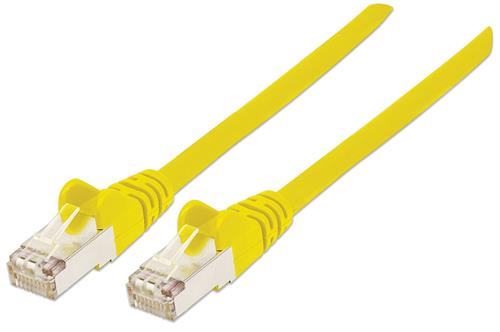 735261 - Computech-Solutions Two yellow Ethernet cables with RJ-45 connectors, laid parallel and ready for network use.