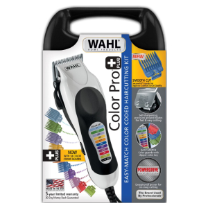 79752-058 - Computech-Solutions Wahl Color Pro haircutting kit in packaging, showing cordless trimmer and color-coded guard set.