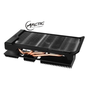 Arctic CPU cooler heatsink with copper heat pipes and black fin stack for desktop PCs