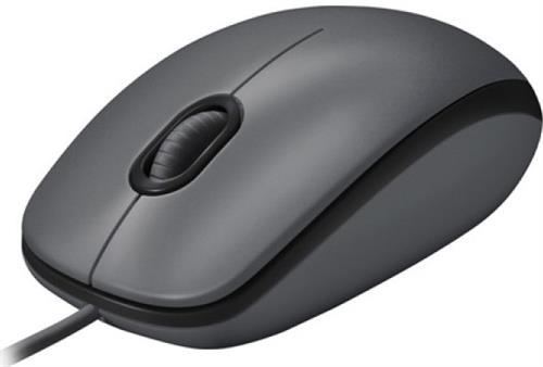 910-006652 - Computech-Solutions Gray wired computer mouse with a scroll wheel and two buttons
