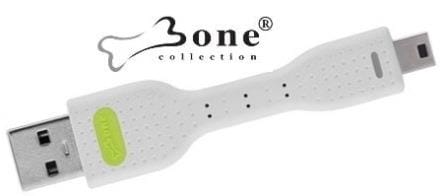 AP09031-W - Computech-Solutions White bone-shaped USB flash drive from the Bone Collection, with a lime-green label on the grip.