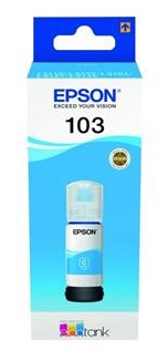 C13T00S24A - Computech-Solutions Epson 103 ink bottle in blue and white EcoTank packaging with the bottle visible through the front
