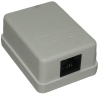 CAT6WALL-LQ - Computech-Solutions Gray plastic enclosure featuring a small recessed black connector port on one side.