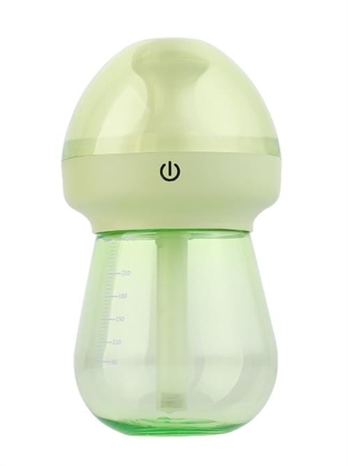 CH1465L GREEN - Computech-Solutions Green baby bottle with a wide translucent cap and measurement markings on the side.