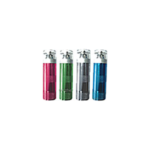 Four transparent glass vials with colored liquids—pink, green, gray, and blue—each with white caps.