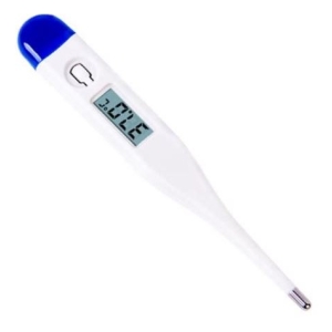 CS12917 - Computech-Solutions Digital thermometer with blue tip showing 37.2°C on its LCD display.