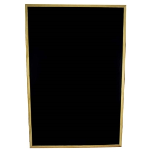 Blank black chalkboard with a light wooden frame.