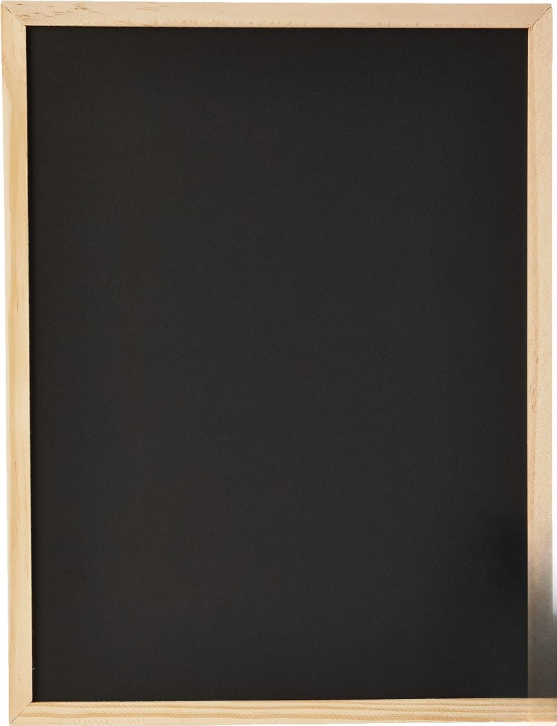 CSY-0634-6 - Computech-Solutions Blank black chalkboard in a light wooden frame, empty and ready for writing