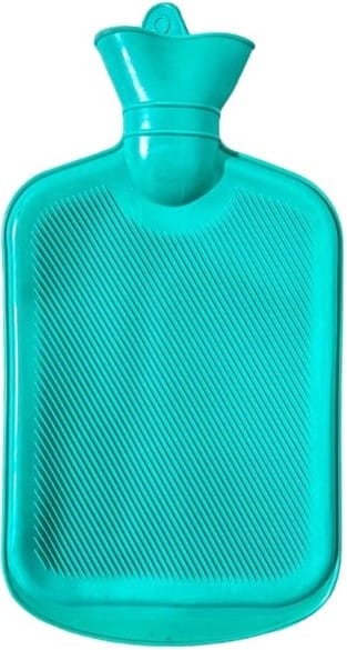 CSYHN01LGAN ComputechSolutions Turquoise hot water bottle with a ribbed front and a top stopper for heat therapy or warmth use.