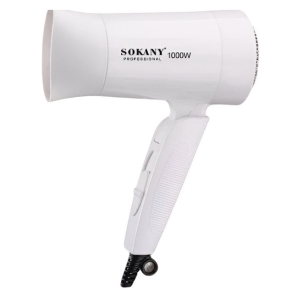 White handheld hair dryer with 'SOKANY 1000W' branding, designed for drying hair.