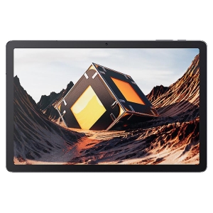 Tablet screen showing a tilted cube-shaped device with orange panels in a rocky desert canyon.] ,