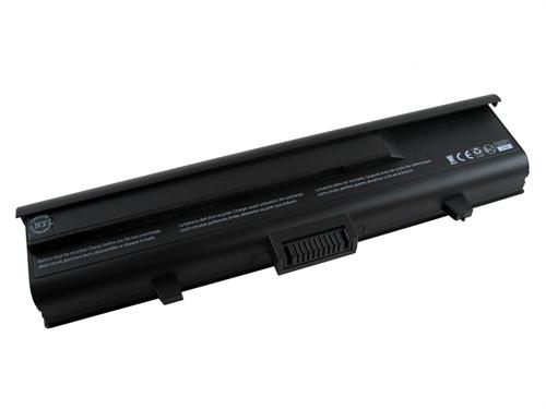 DL-M1330 - Computech-Solutions Black laptop battery with a central connector and warning label along the side