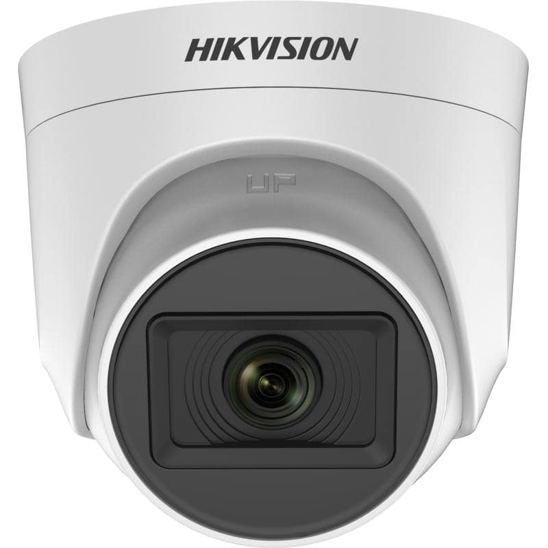 DS-2CE76D0T-EXIPF28MM - Computech-Solutions White Hikvision dome security camera facing forward (surveillance lens at center)