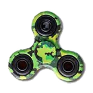 DS-3MT-3M002 - Computech-Solutions Three-lobed camouflage green fidget spinner with black bearings on a white background.
