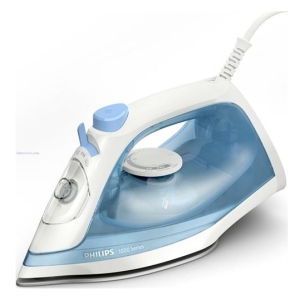 DST103020 - Computech-Solutions Philips 1000 Series steam iron with translucent blue water tank, control dial, and corded plug.