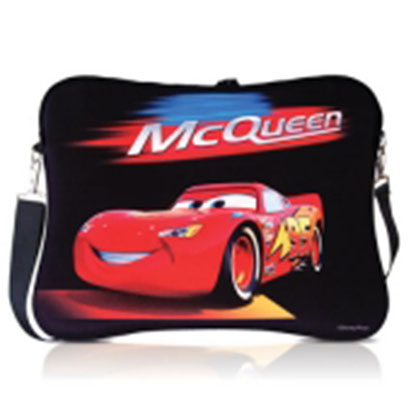 DSY-LB3030 - Computech-Solutions Black shoulder bag featuring Lightning McQueen from Cars with a red race car graphic on the front and a white strap detail.