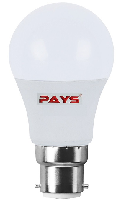 GA557B - Computech-Solutions White light bulb with a metallic bayonet base and a Pays logo on the frosted glass.