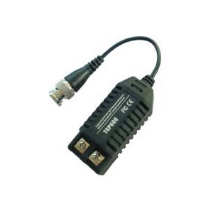 Inline signal/power adapter with two terminal screws and a attached cable, used for wiring connections to a device.