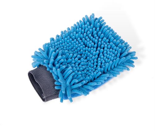 GSW005 - Computech-Solutions Blue microfiber wash mitt with a dark cuff, designed for cleaning cars and surfaces.