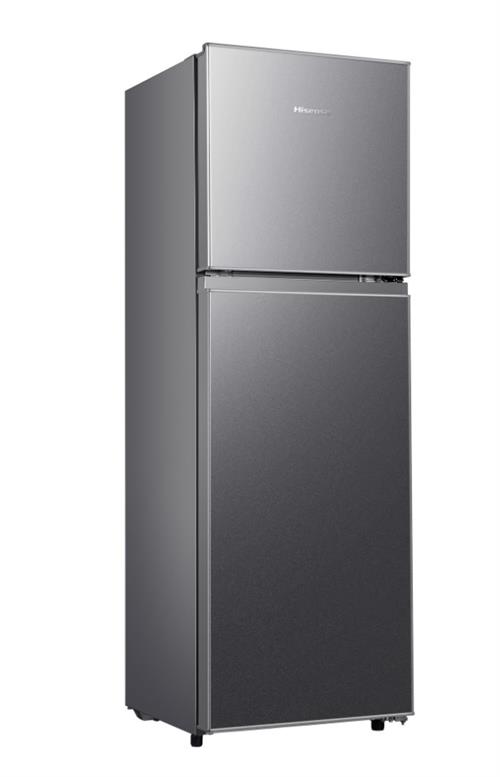 Two-door stainless steel refrigerator with a top freezer, tall and slim design.